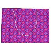  Magenta Hearts en Flowers Large Cft Bag Large Cadeautasje (Achterkant)