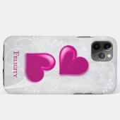 Magenta Hearts Gepersonaliseerd Case-Mate iPhone Case (Achterkant (horizontaal))