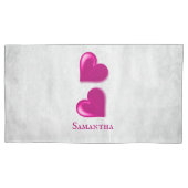 Magenta Hearts Persoonlijk Pillow Hoesje Kussensloop (Voorkant-Links)