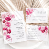 Magenta Heet Roze Bruiloft Details Behuizing Kaart