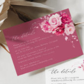 Magenta Heet Roze Bruiloft Details Behuizing Kaart