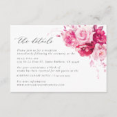 Magenta Heet Roze Bruiloft Details Behuizing Kaart (Voorkant)