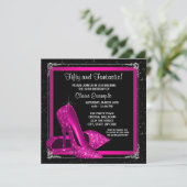 Magenta High Heel Schoenen Verjaardagsfeest Kaart (Staand voorkant)