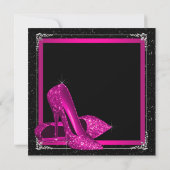Magenta High Heel Schoenen Verjaardagsfeest Kaart (Achterkant)