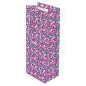 Magenta Holly Wine Gift Bag Wijn Cadeautas (Voorkant Gekanteld)