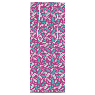 Magenta Holly Wine Gift Bag Wijn Cadeautas