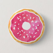 Magenta Hot Pink Donut Button (Voorkant)