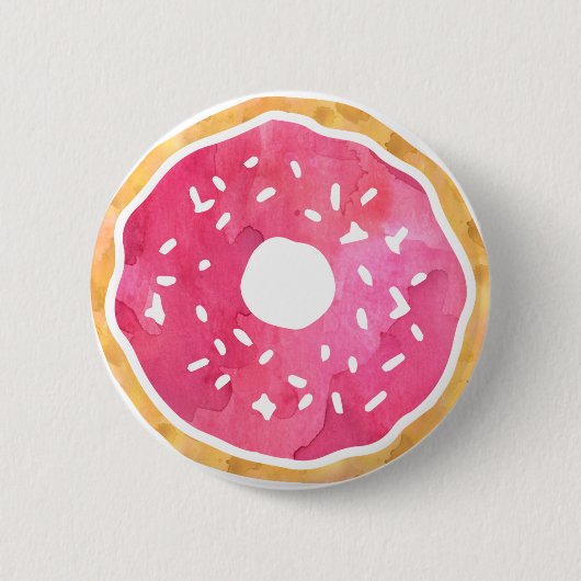Magenta Hot Pink Donut Button (Voorkant)