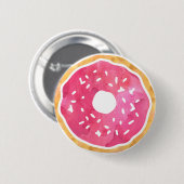 Magenta Hot Pink Donut Button (Voorkant /achterkant)