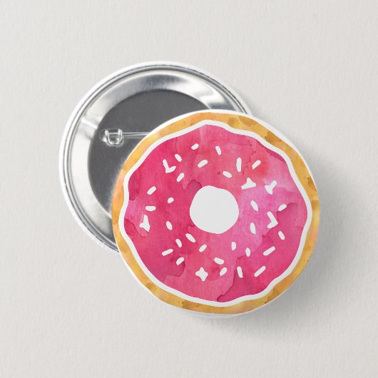 Magenta Hot Pink Donut Button (Voorkant /achterkant)