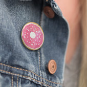 Magenta Hot Pink Donut Button