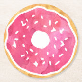 Magenta Hot Pink Donut Onderzetters (Voorkant)