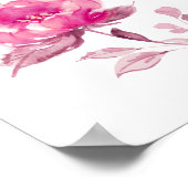 Magenta Hot Pink Floral Vrijgezellenfeest Welkomst Poster (Hoek)