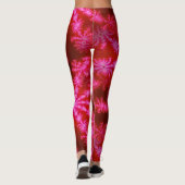 Magenta Hot Pink Psychedelic Mandelbrot Fractal Leggings (Achterkant)