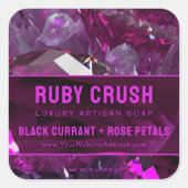 Magenta Hot Pink Ruby Red Abstract Product Label (Voorkant)