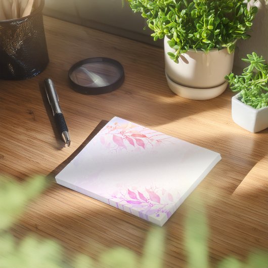 Magenta Hot Pink Waterverf laat bloemen bruiloft o Post-it® Notes