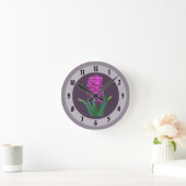 Magenta Hyacinth Ronde Klok (Huis)