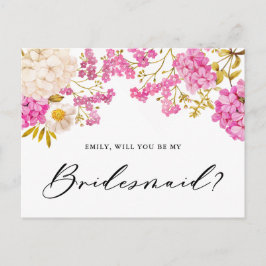 Magenta Hydrangeas zal mijn Bridesmaïde Kaart zijn