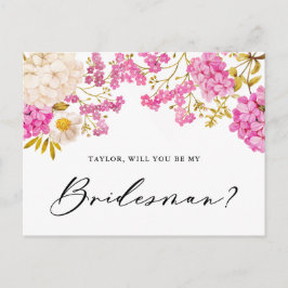 Magenta Hydrangeas zal mijn Bridesman Kaart zijn