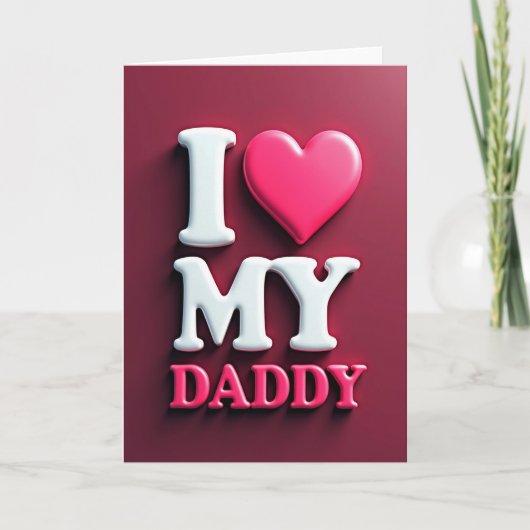 Magenta Ik Hou Van Mijn Papa Kaart (Voorkant)