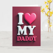 Magenta Ik Hou Van Mijn Papa Kaart (Gele Bloem)