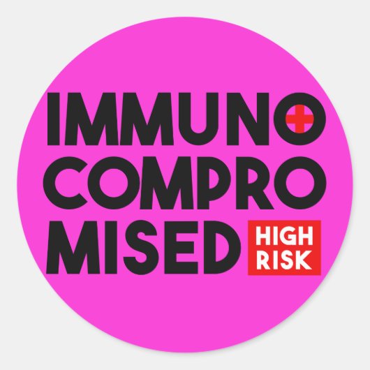 Magenta Immunocompromitterend hoog risico Ronde Sticker (Voorkant)