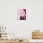 magenta inspirerend abstracte achtergrond poster (Keuken)