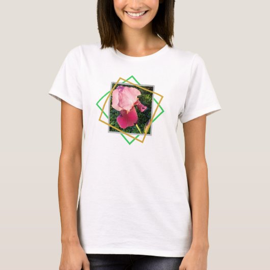 Magenta Iris Geometric T-shirt (Voorkant)