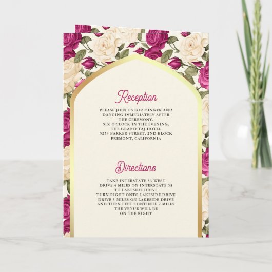 Magenta Ivoor Bloemen Alles in een Sikh bruiloft (Achterkant)