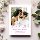 Magenta Jagged Lijst Foto slaat de datum op Aankondiging