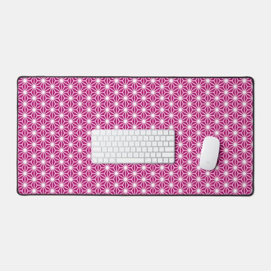 Magenta Japanese Pattern Desk Mat (Keyboard & Muis)