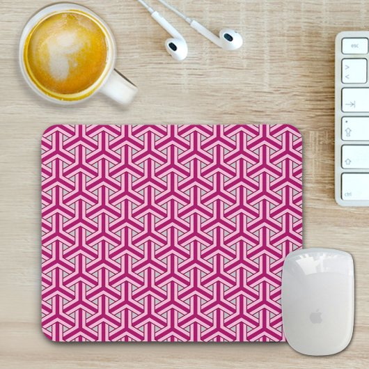 Magenta Japanese Pattern Mouse Pad Muismat