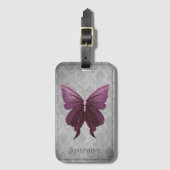 Magenta Jeweled Butterfly Bagagelabel (Voorkant (verticaal))