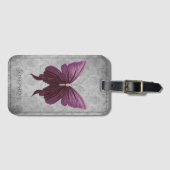 Magenta Jeweled Butterfly Bagagelabel (Voorkant (horizontaal))