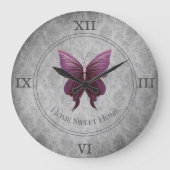 Magenta Jeweled Butterfly Grote Klok (Voorkant)