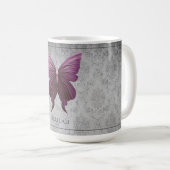 Magenta Jeweled Butterfly Koffiemok (Voorkant rechts)