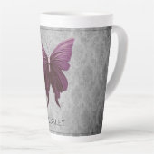 Magenta Jeweled Butterfly Latte Mok (Rechterhoek)
