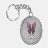 Magenta Jeweled Butterfly Sleutelhanger (Voorkant Links)