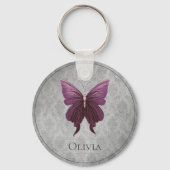 Magenta Jeweled Butterfly Sleutelhanger (Voorkant)