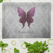 Magenta Jeweled Butterfly Theedoek (Gevouwen)