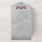 Magenta Jeweled Dragonfly bruiloft All In One Uitnodiging (Buitenkant)