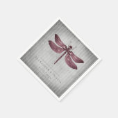Magenta Jeweled Dragonfly bruiloft Servet (Hoek)