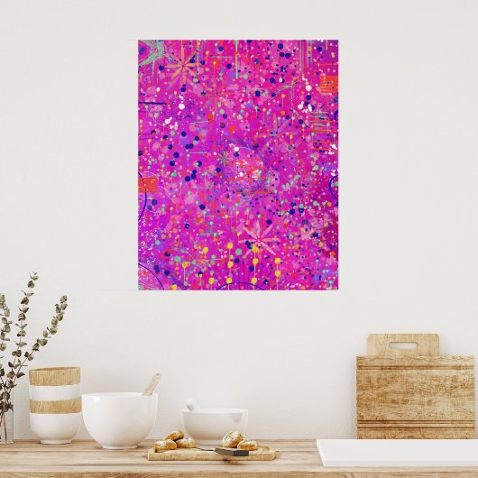 Magenta Jubileum Abstracte Print  (Keuken)