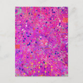 Magenta Jubileum Abstracte Print Briefkaart (Voorkant)