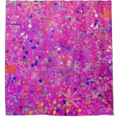 Magenta Jubileum Abstracte Print Douchegordijn (Voorkant)