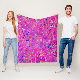 Magenta Jubileum Abstracte Print Fleece Deken