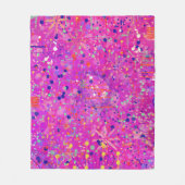 Magenta Jubileum Abstracte Print Fleece Deken (Voorkant)