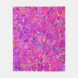 Magenta Jubileum Abstracte Print Fleece Deken