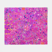 Magenta Jubileum Abstracte Print Fleece Deken (Voorkant (Horizontaal))