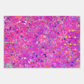 Magenta Jubileum Abstracte Print Inpakpapier Vel (Voorkant)